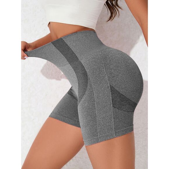Charming Charlie Womens Active Shorts Large Gray High Waist Scrunch Butt Lift - Picture 3 of 10